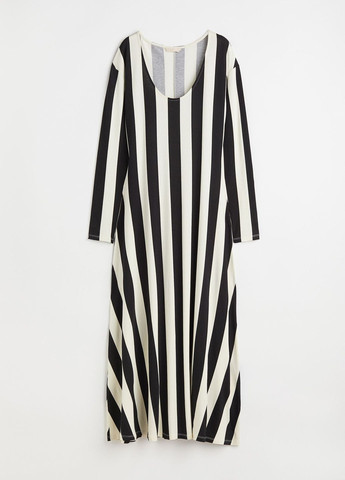 Чорно-білий повсякденний сукня H&M в смужку