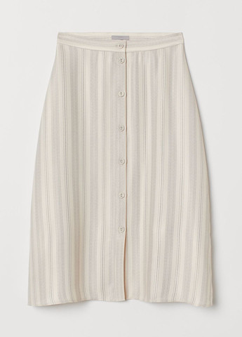 Светло-бежевая повседневный в полоску юбка H&M