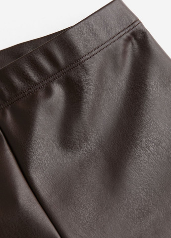 Темно-коричневые демисезонные леггинсы из искусственной кожи H&M