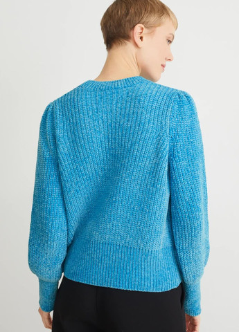 Голубой демисезонный велюровый свитер C&A