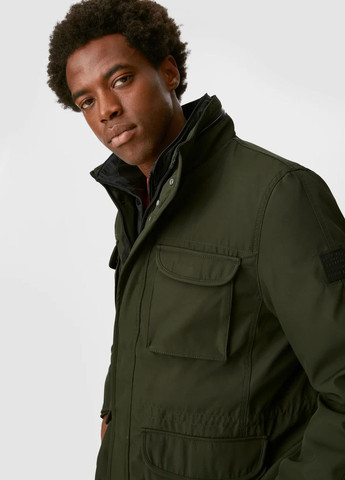 Оливкова (хакі) демісезонна куртка зі стьобаною підкладкою C&A