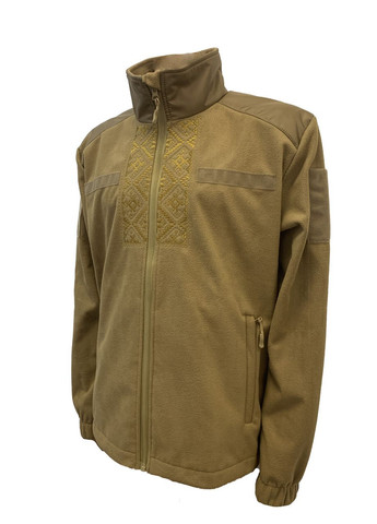 Кофта Tactic4Profi флис койот мембрана на молнии с планкой с вышивкой Орнамент р. 2XL (52) 4PROFI (274401699)