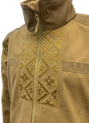 Кофта Tactic4Profi флис койот мембрана на молнии с планкой с вышивкой Орнамент р. 2XL (52) 4PROFI (274401699)