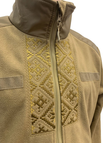 Кофта Tactic4Profi флис койот мембрана на молнии с планкой с вышивкой Орнамент р. 2XL (52) 4PROFI (274401699)
