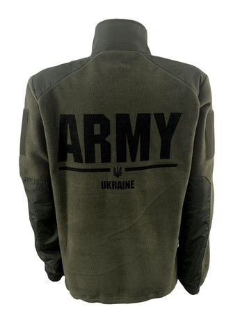 Кофта Tactic4Profi фліс хакі темний на блискавці з планкою з принтом ARMY UKRAINE р. 2XL (52) 4PROFI (274401702)