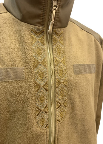 Кофта Tactic4Profi флис койот мембрана на молнии с планкой с вышивкой Орнамент №2 р. 2XL (52) 4PROFI (274401695)