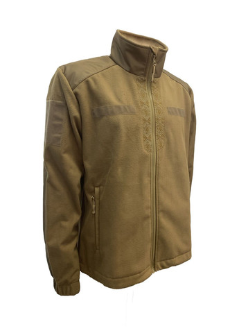 Кофта Tactic4Profi флис койот мембрана на молнии с планкой с вышивкой Орнамент №2 р. 2XL (52) 4PROFI (274401695)