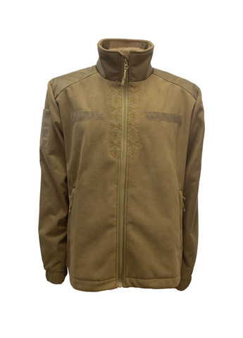 Кофта Tactic4Profi флис койот мембрана на молнии с планкой с вышивкой Орнамент №2 р. 2XL (52) 4PROFI (274401695)