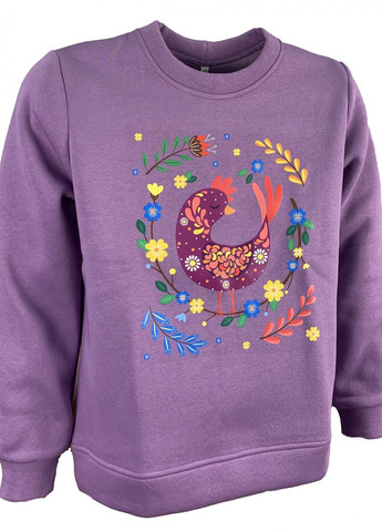 Лавандовий світшот жін. міла тринитка з начосом лаванда принт півник роз.s 4PROFI (275096526)