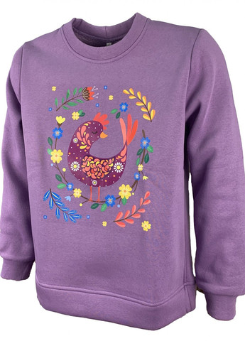 Лавандовий світшот жін. міла тринитка з начосом лаванда принт півник роз.s 4PROFI (275096526)