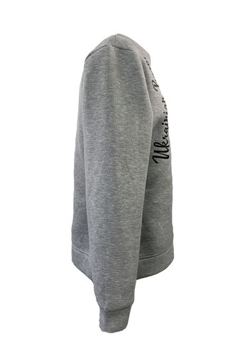 Сірий світшот жін. міла тринитка з начосом сірий меланж з принтом лялька-мотанка роз.2xl 4PROFI (275096509)