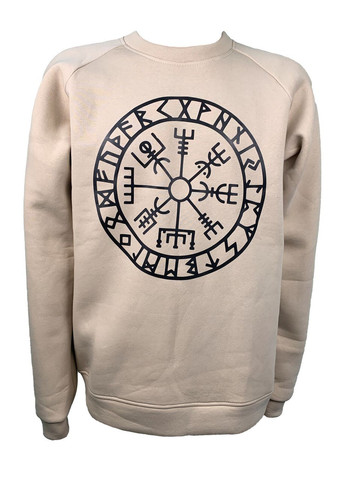 Бежевый свитшот муж. рокки трехнить с начесом бежевый с принтом агисхьяльм р.2xl (52) 4PROFI (275096547)