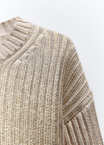 Золотой демисезонный свитер Zara