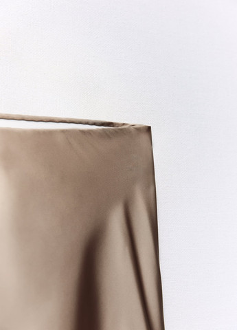 Серо-коричневая праздничный однотонная юбка Zara
