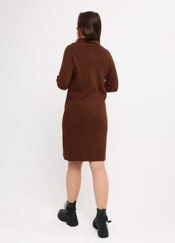 Коричнева повсякденний сукня жіноча коричнева пряма комір на блискавці сукня светр JEANSclub однотонна
