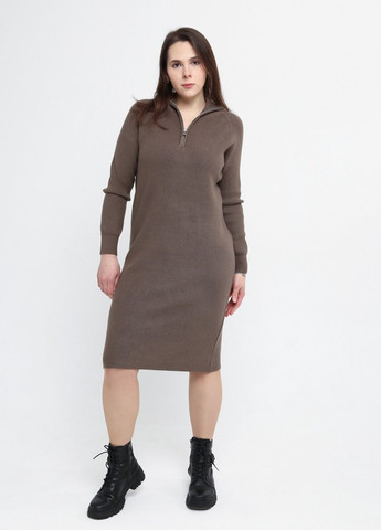 Оливкова (хакі) повсякденний сукня жіноча хакі пряме воріт на блискавці сукня светр JEANSclub однотонна