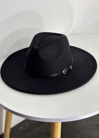 Капелюх Федора з широкими полями 9,5 см і ремінцем VOGUE чорний No Brand (275334208)