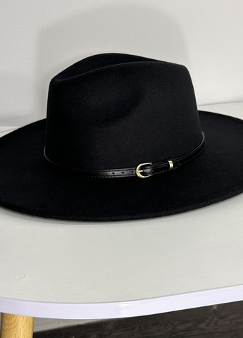 Шляпа Федора с широкими полями 9,5 см и ремешком VOGUE черная No Brand (275334208)