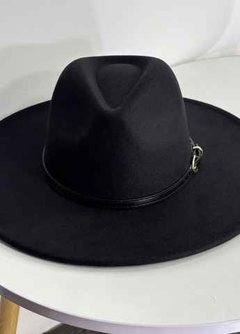 Шляпа Федора с широкими полями 9,5 см и ремешком VOGUE черная No Brand (275334208)