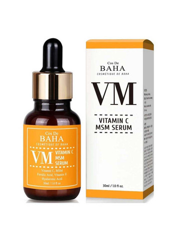 Сироватка для обличчя з вітаміном С феруловою кислотою та вітаміном Е Vitamin C MSM Serum 30 мл Cos De Baha (275333787)