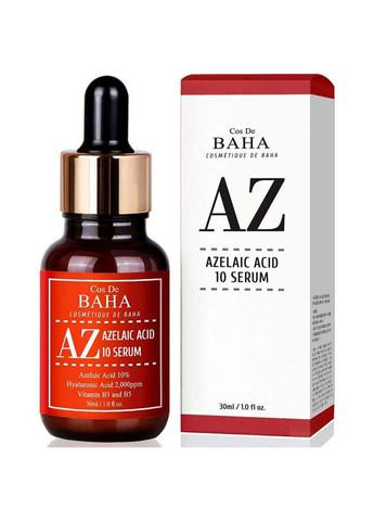 Протизапальна сироватка з азелаїновою кислотою AZ Azelaic Acid 10 serum 30 мл Cos De Baha (275333784)