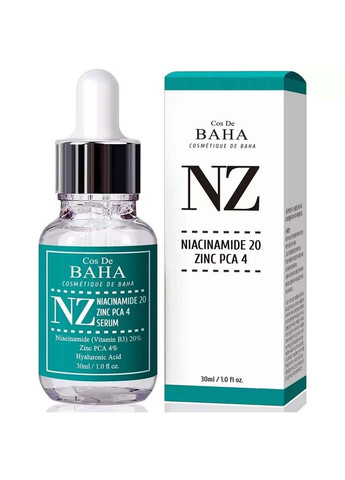 Сироватка з ніацинамідом та цинком Niacinamide 20% + Zinc 4% Serum 30 мл Cos De Baha (275333774)