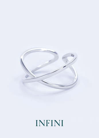 Кольцо серебряное в геометрическом стиле Infini (275334318)