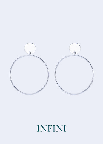 Сережки срібні з підвісками кругами Infini (276004310)