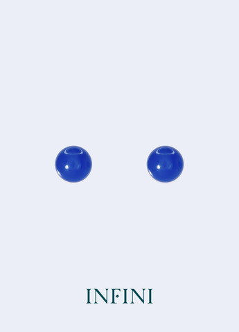 Серьги серебряные с бусинами из синего кварца Infini (276004312)