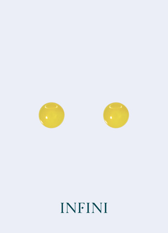 Сережки срібні з намистинами із жовтого кварцу Infini (276004313)