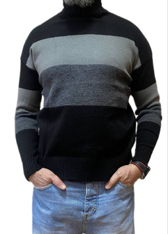 Чорний зимовий теплий гольф-светр Fashion Club