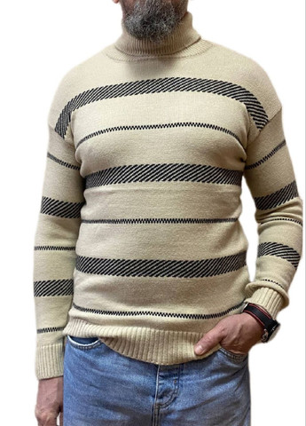 Молочний зимовий теплий гольф-светр Fashion Club