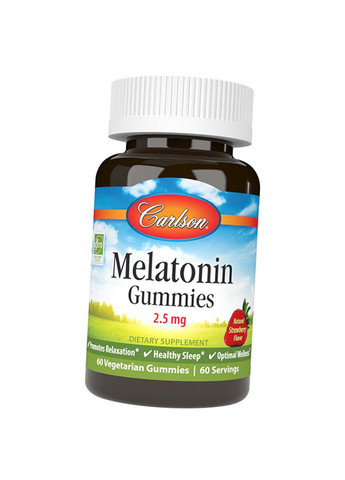 Мелатонин жевательный Melatonin Gummies 60таб Клубника Carlson Labs (275468842)