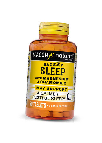 Легкий сон з магнієм та ромашкою Eazy Sleep with Magnesium & Chamomile 60таб Mason Natural (275469096)