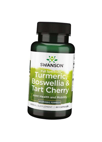 Босвеллия Куркума и Терпкая вишня Full Spectrum Turmeric Boswellia & Tart Cherry 60капс Swanson (275469061)