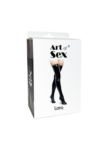 Сексуальні вінілові панчохи - Lora, розмір S, колір чорний Art of Sex (275733098)
