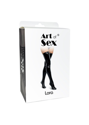 Сексуальные виниловые чулки - Lora, размер M, цвет красный Art of Sex (275733111)