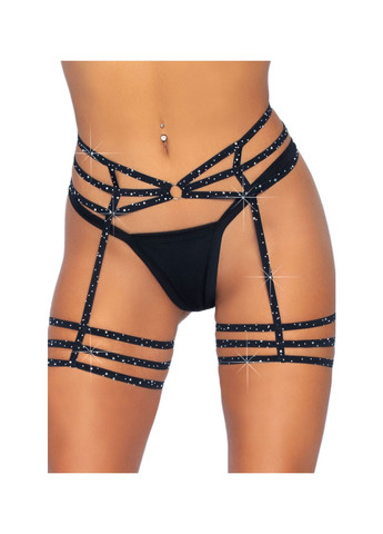 Rhinestone garter strapps OS Black Leg Avenue (275732932)