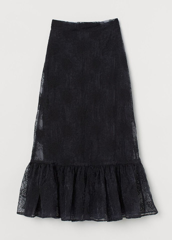 Черная повседневный цветочной расцветки юбка H&M