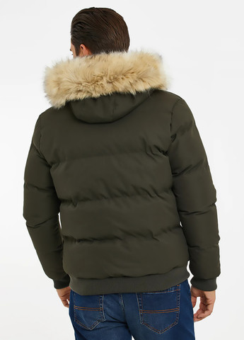Оливкова (хакі) зимня куртка Threadbare