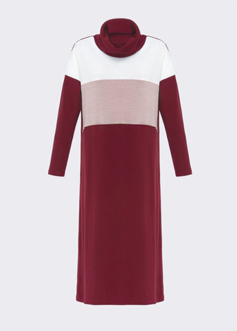 Бордова бордове плаття прямого крою з об'ємним коміром Dressa