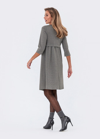 Сіра сукня-трапеція з люрексом сіра Dressa