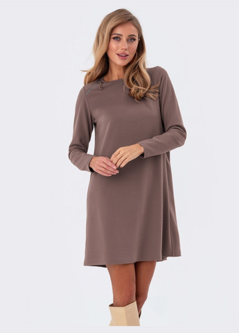 Коричнева коротка сукня коричневого кольору Dressa