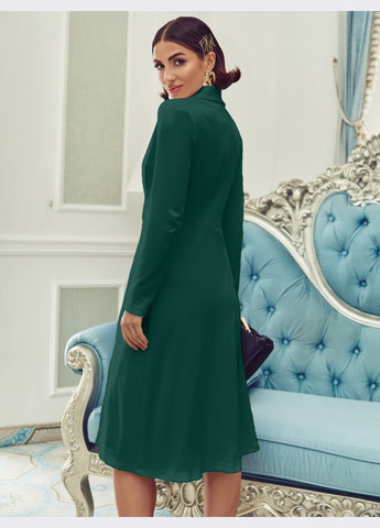 Зеленое зелёное платье с запахом и разрезом на ноге Dressa