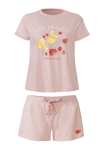 Розовая всесезон пижама футболка + шорты Esmara