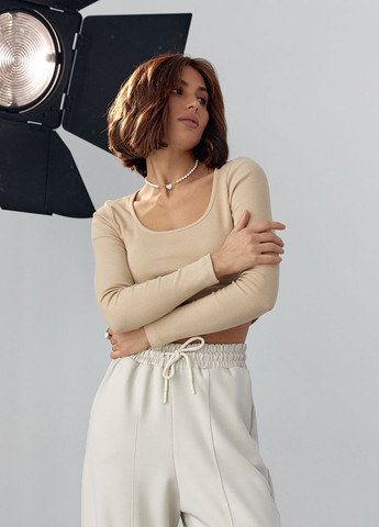 Облегающая трикотажная кофта в рубчик Lurex (275927672)