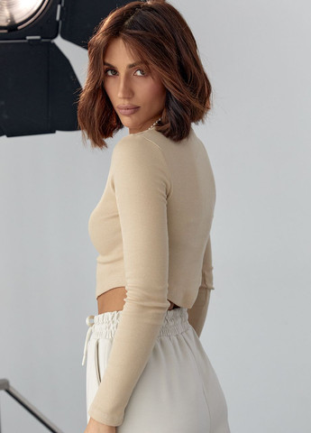 Облегающая трикотажная кофта в рубчик Lurex (275927672)