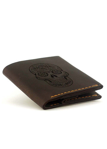 Шкіряний чоловічий гаманець Square Skull Anchor Stuff (275992279)