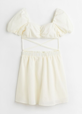 Молочное повседневный платье H&M однотонное