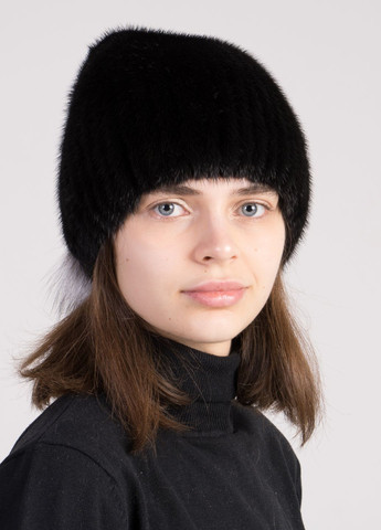 В'язана жіноча хутряна норкова шапка Меховой Стиль мия (275999565)